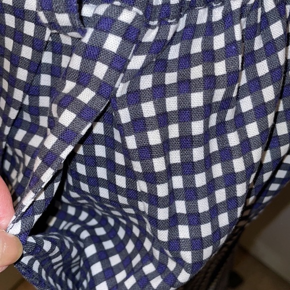 Woven Melanie Wrap Navy & white Gingham Skirt - NWT - SZ Medium- 2 pockets- belt - Picture 4 of 7